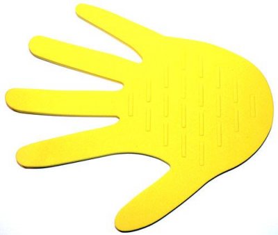 Skumplast display hand gul 1 st