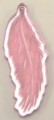 Plexihänge Fjäder med gravyr rosa spegelplexi 1 st