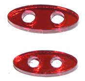 Plexilås till bland annat wraparmband smal oval röd spegel 1 st