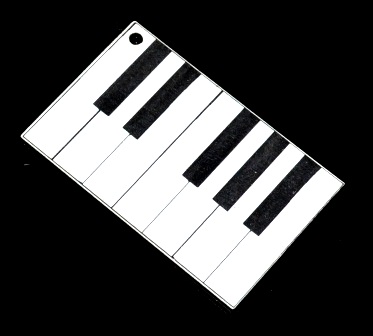 Läckert pianohänge svart/vit plast 1 st